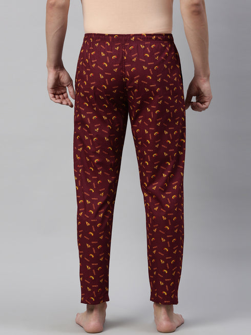 Burgundy Printed Lounge Pant